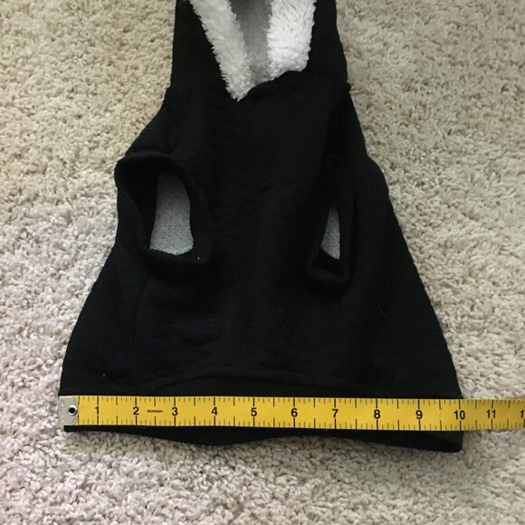 Black Quilted 'Fetch' Dog Hoodie + Doggy Paw Knit Sweater - Picture 11 of 13